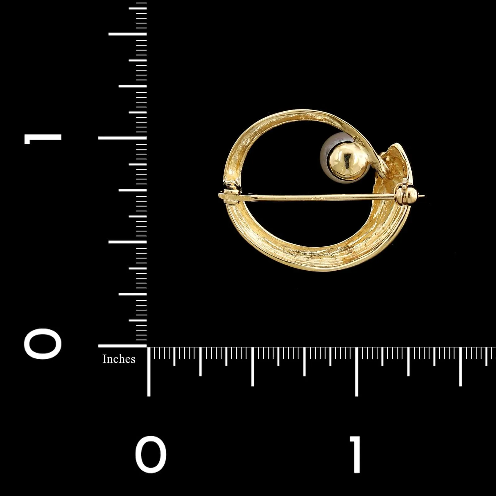 14K Yellow Gold Cultured Pearl Pin