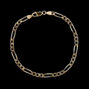 14K Yellow Gold Estate Figaro Bracelet