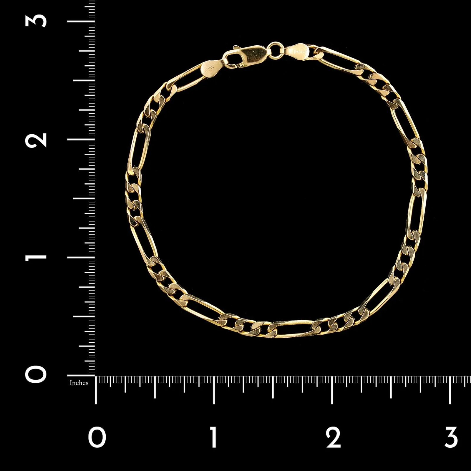 14K Yellow Gold Estate Figaro Bracelet