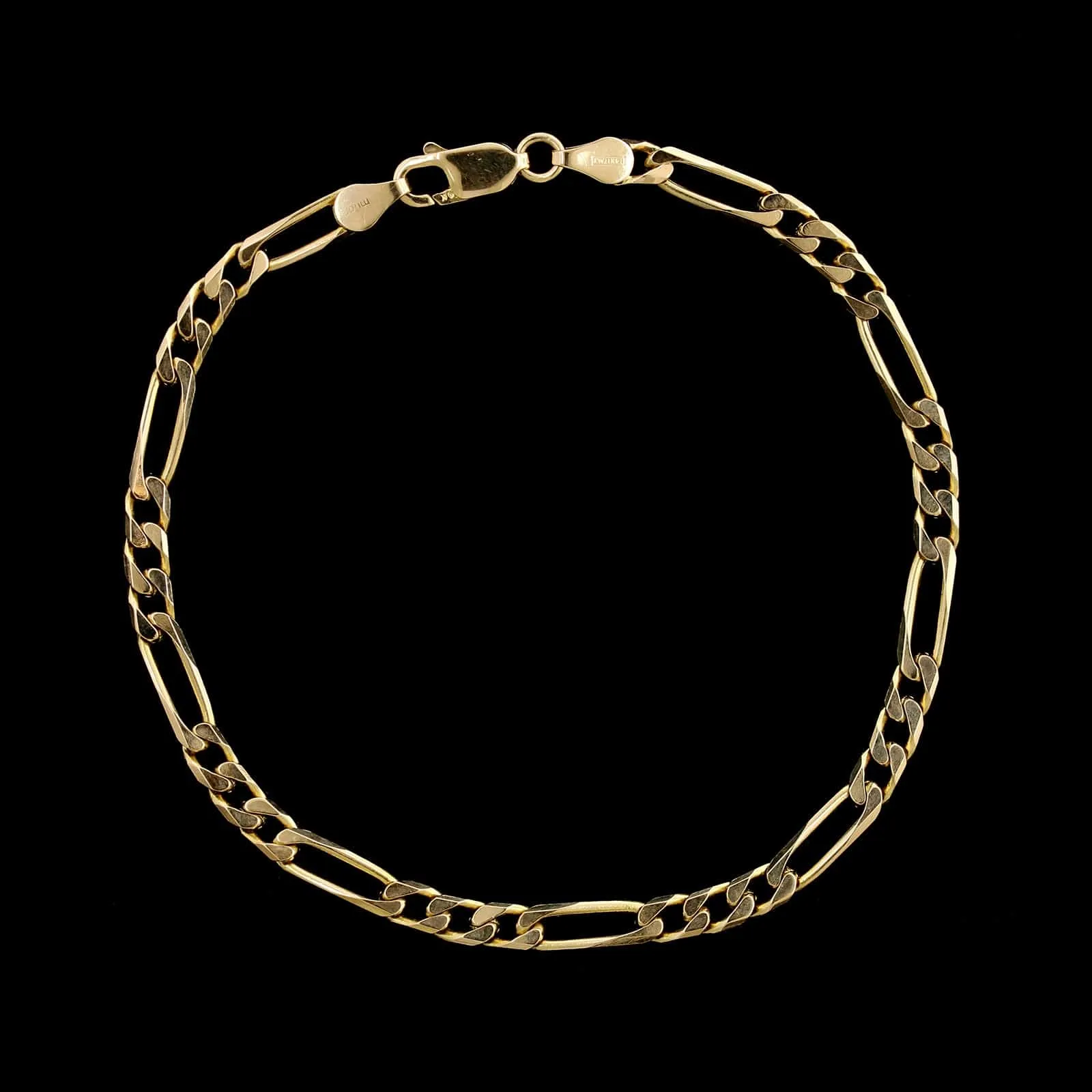 14K Yellow Gold Estate Figaro Bracelet