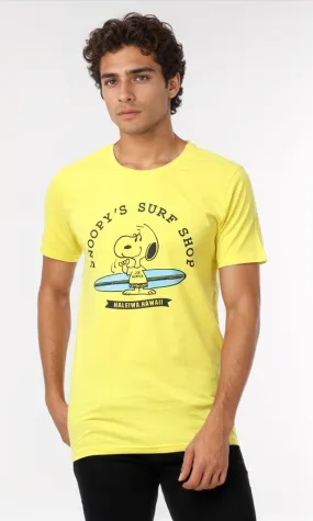 57555 Printed Crew Neck Slip On T-Shirt - Yellow