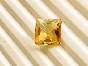 6.53 Carats Citrine Quartz Fantasy Concave Cut Square Shape, Citrine Gemstone, Citrine Concave Cut, Citrine Fantasy Cut, 12.25x12.25x6.75mm