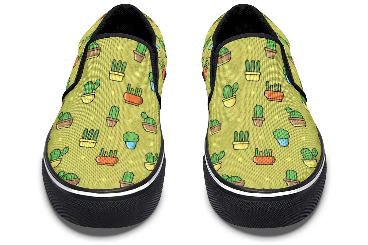 8 Bit Potted Plants Slip-On Shoes