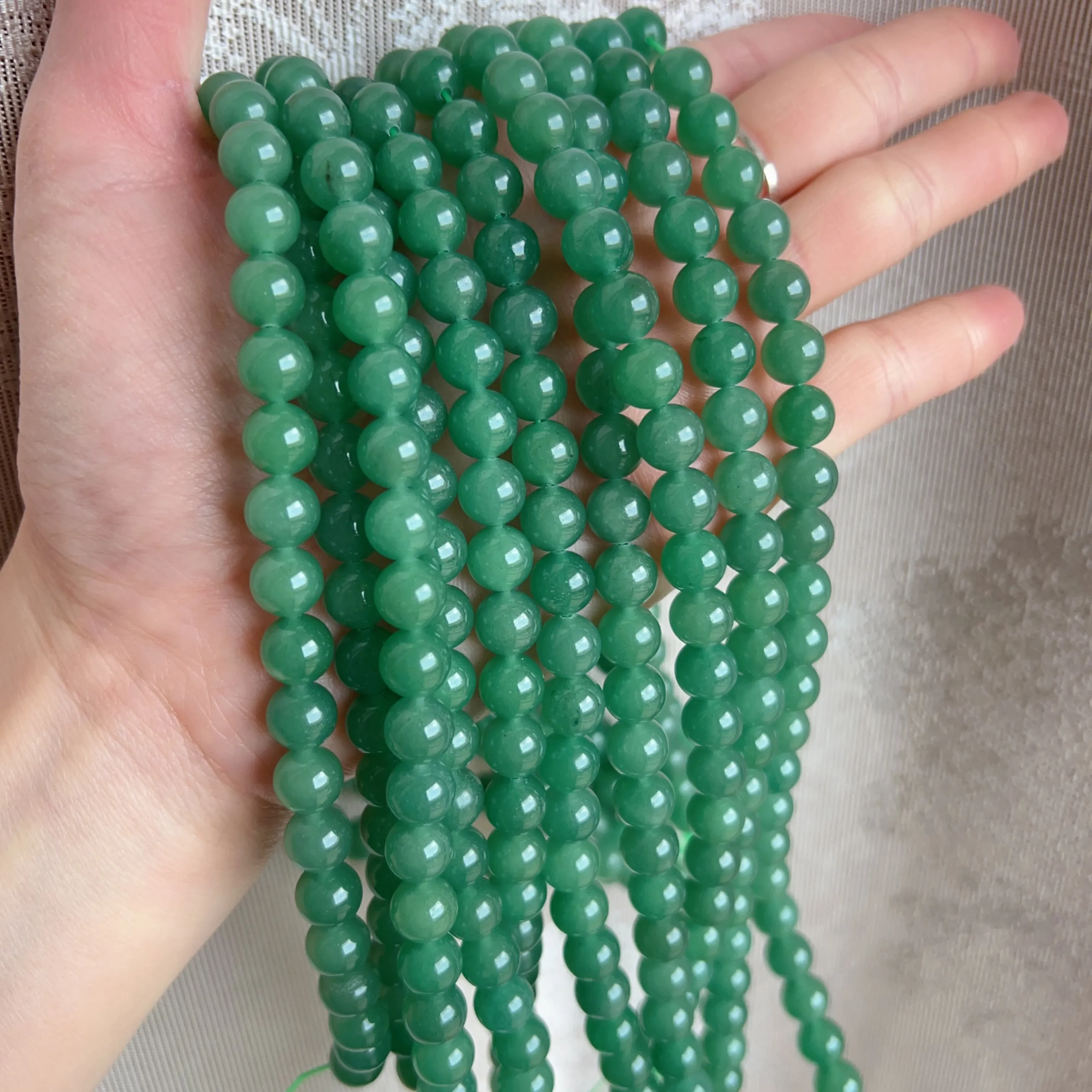 8mm Best Quality Natural Green Aventurine Round Bead Strands for DIY Jewelry Projects