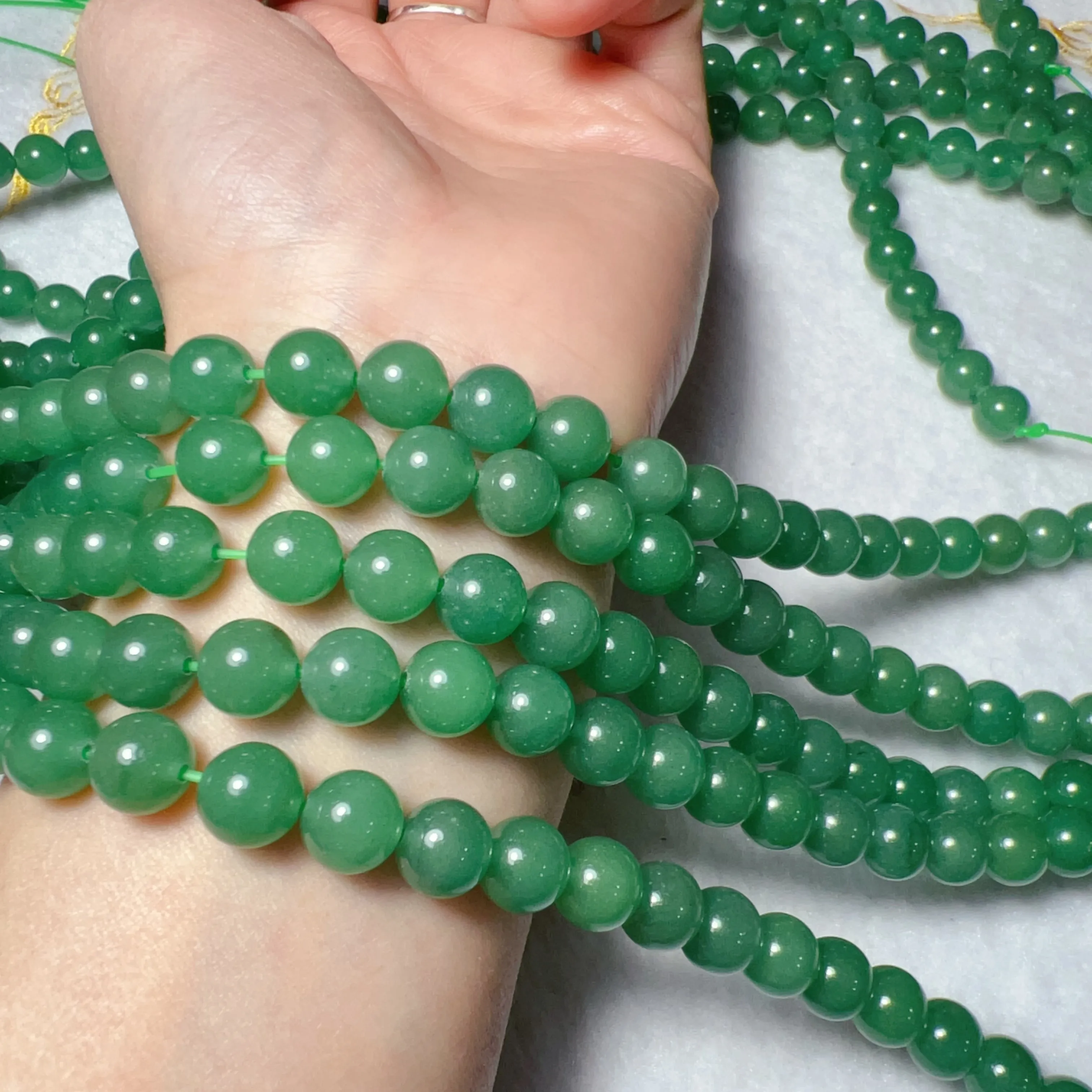 8mm Best Quality Natural Green Aventurine Round Bead Strands for DIY Jewelry Projects