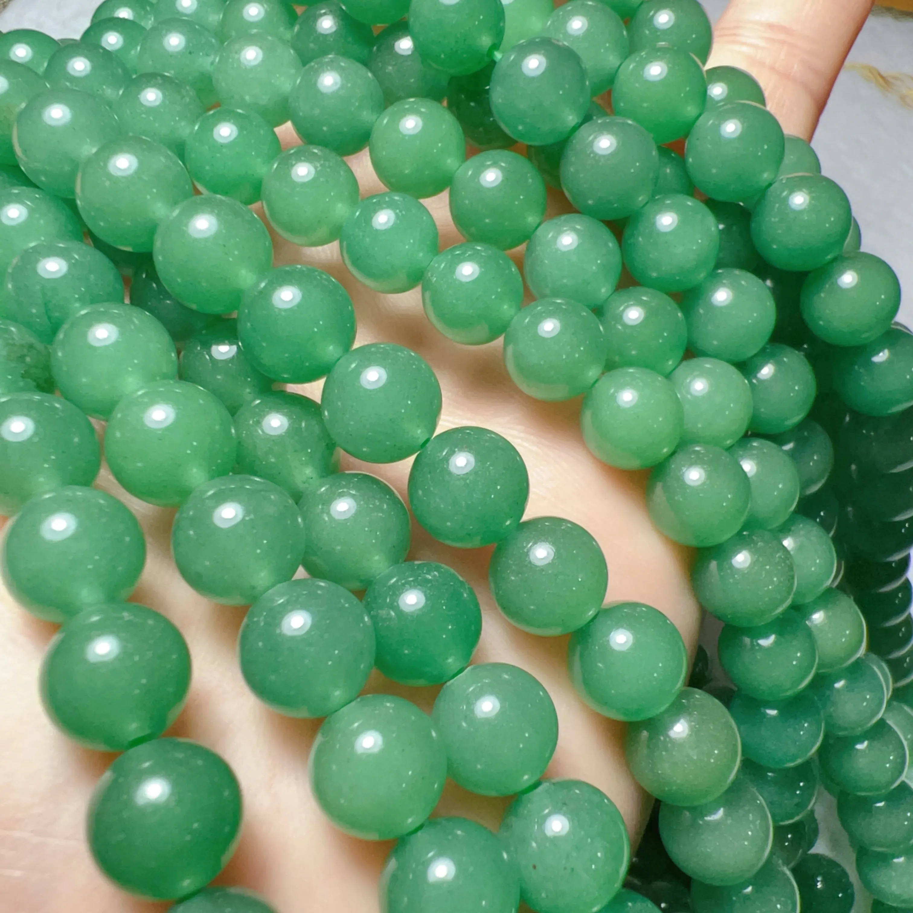 8mm Best Quality Natural Green Aventurine Round Bead Strands for DIY Jewelry Projects