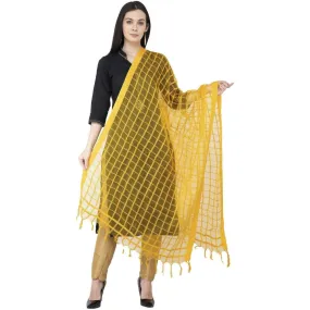 A R Silk Cotton Square Regular Dupatta Yellow Color Dupatta or Chunni