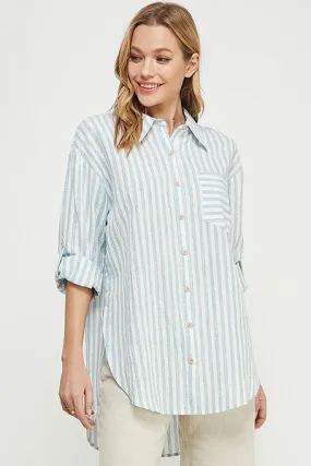 AE Breezy Linen Boyfriend Shirt