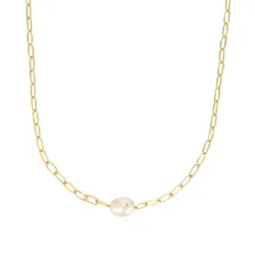 Ania Haie Gold Pearl Sparkle Chunky Chain Necklace