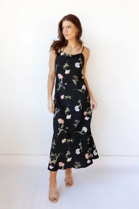 beautiful girl floral maxi dress