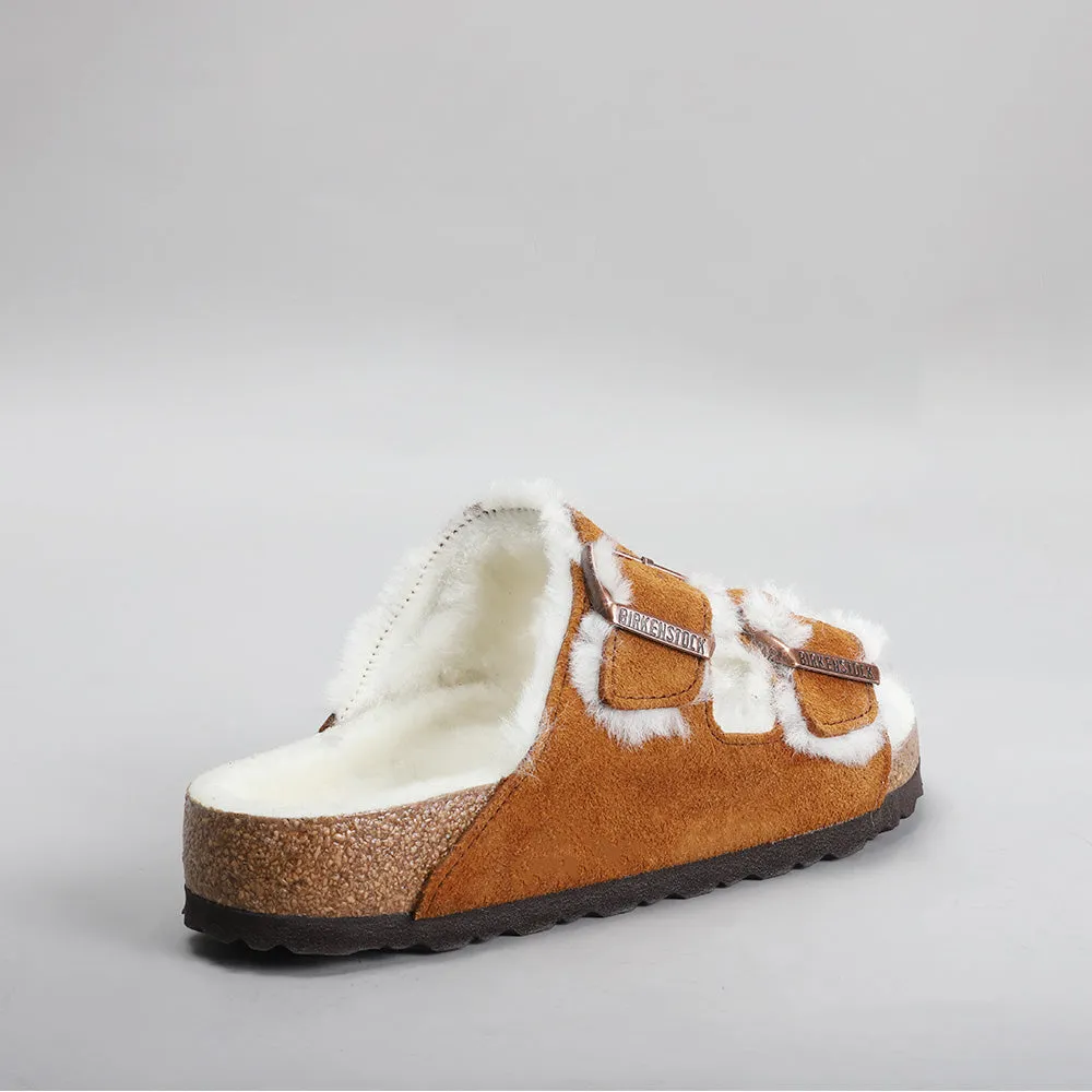 BIRKENSTOCK - ARIZONA SHEARLING 1001128 - MINK SUEDE LEATHER