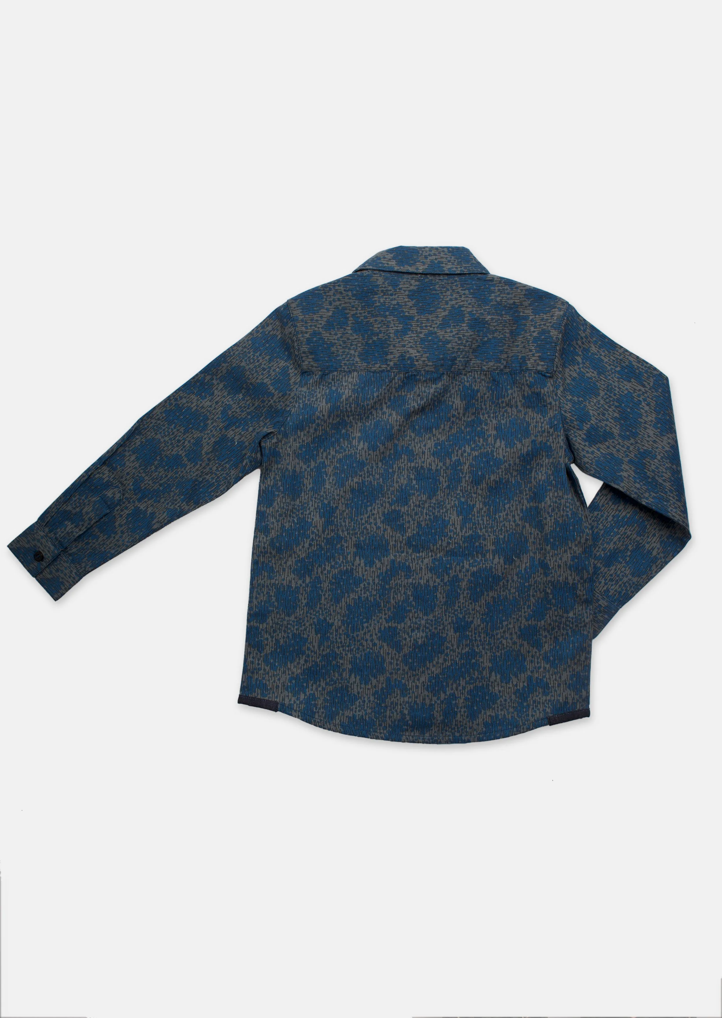 Boys Printed Full Sleeves Cotton Blue Shirt