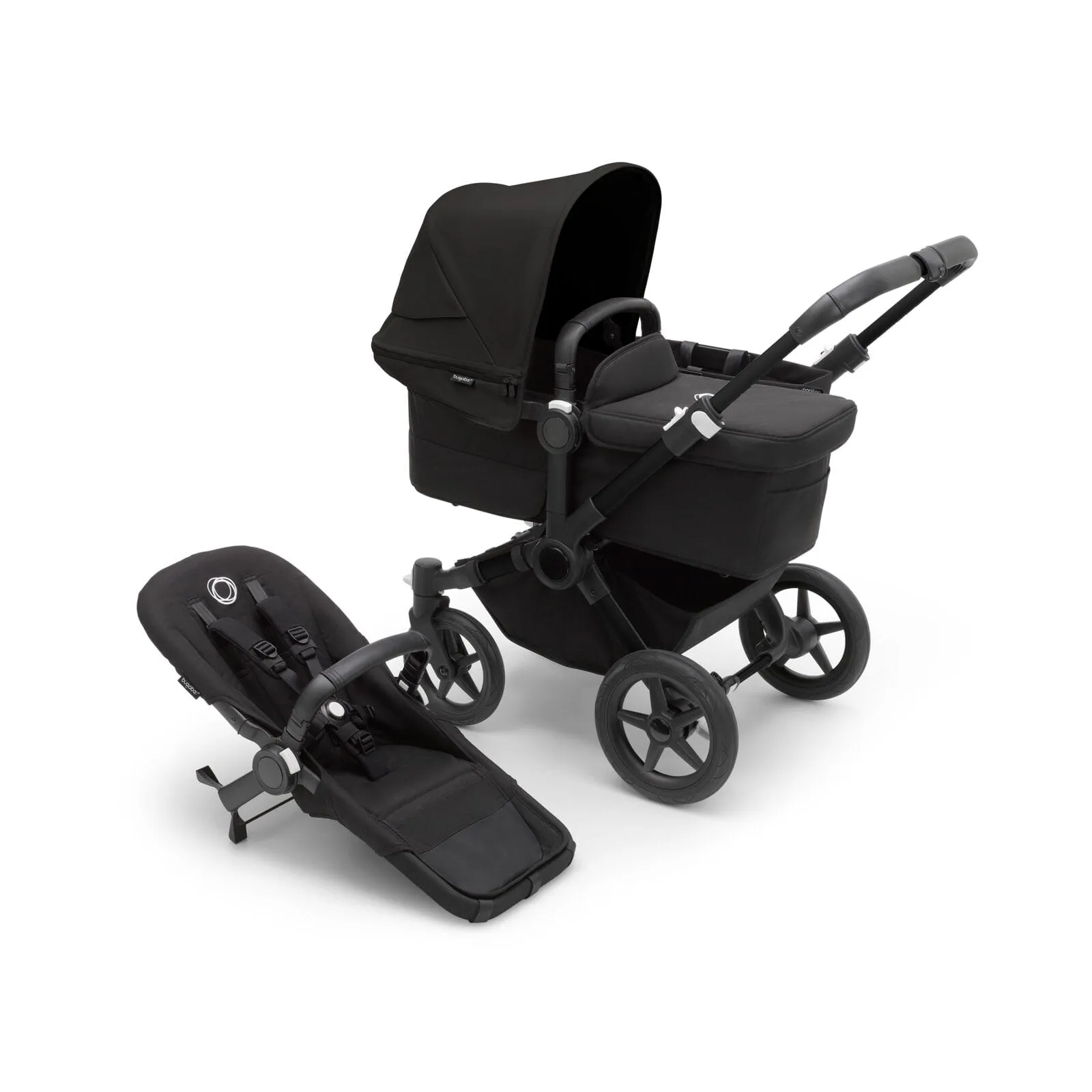 Bugaboo Donkey 5 Twin with Cloud T and Base T - Black/Midnight Black