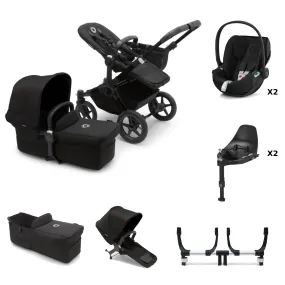 Bugaboo Donkey 5 Twin with Cloud T and Base T - Black/Midnight Black