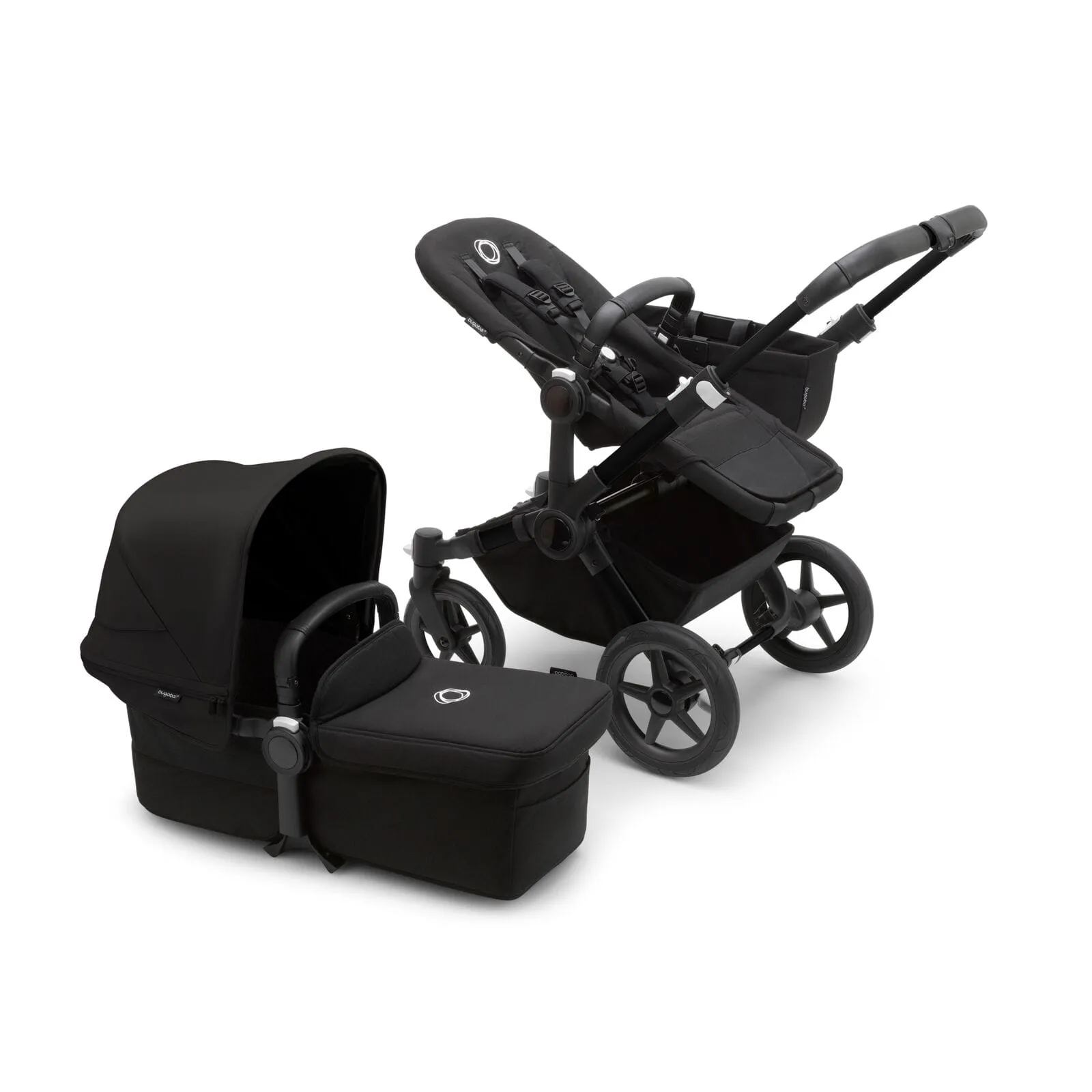 Bugaboo Donkey 5 Twin with Cloud T and Base T - Black/Midnight Black