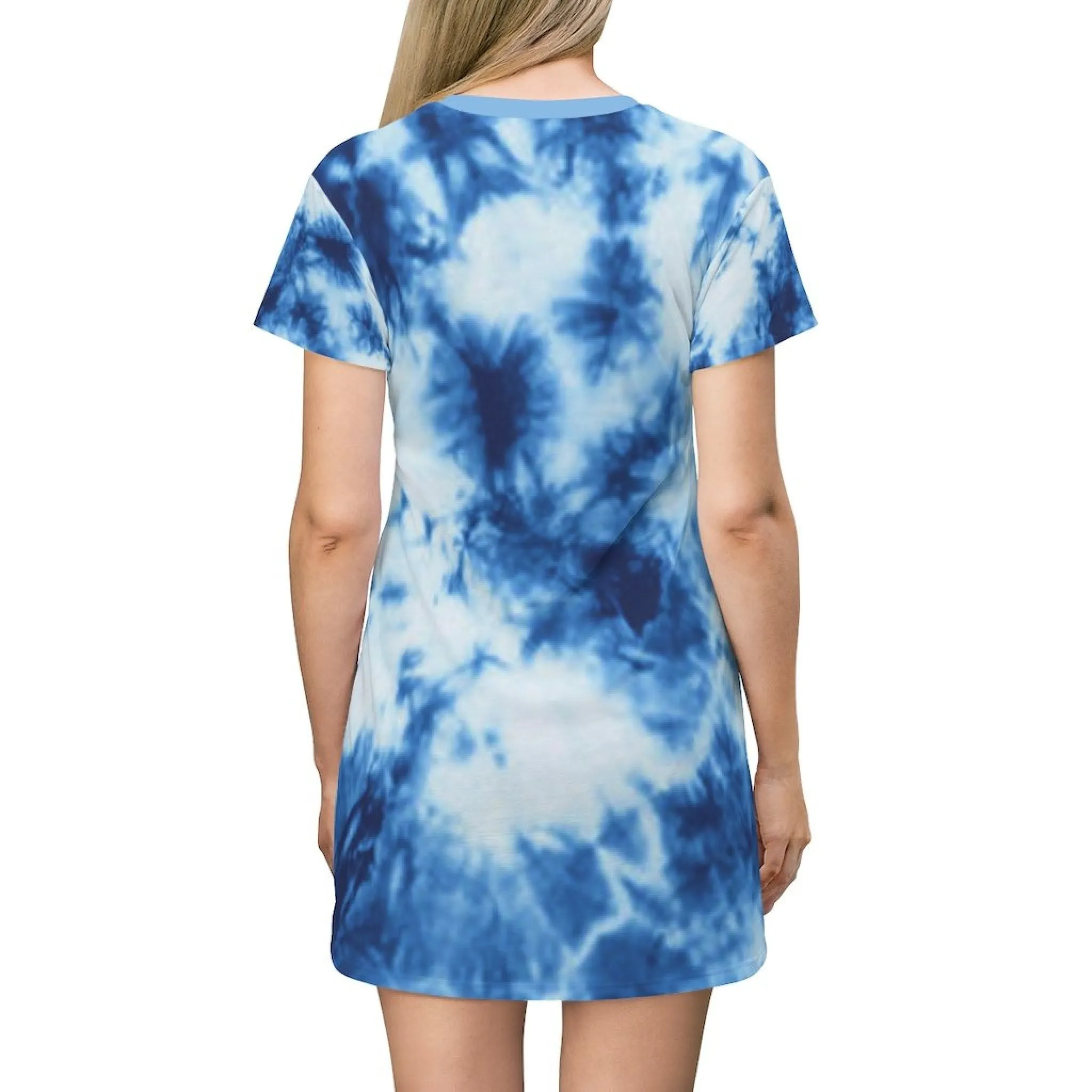 Bynelo Tie Dye Moon Blue Print T-shirt Dress