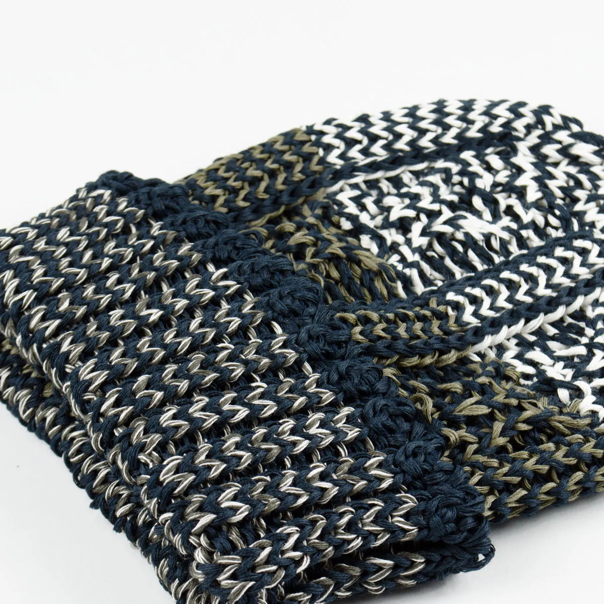 cableami - Linen-like Finished Cotton Beanie - Navy