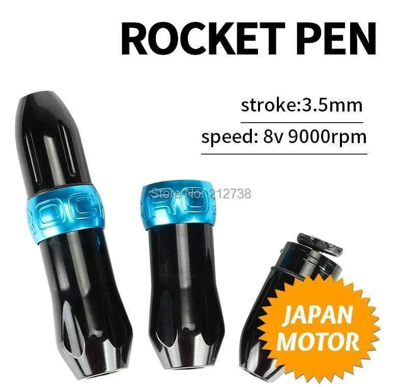 Cartridge Rocket  V1 Pen Rotary Tattoo Machine Kits RCA  Connection Shader Liner 6 Colors Assorted Tattoo Equpment