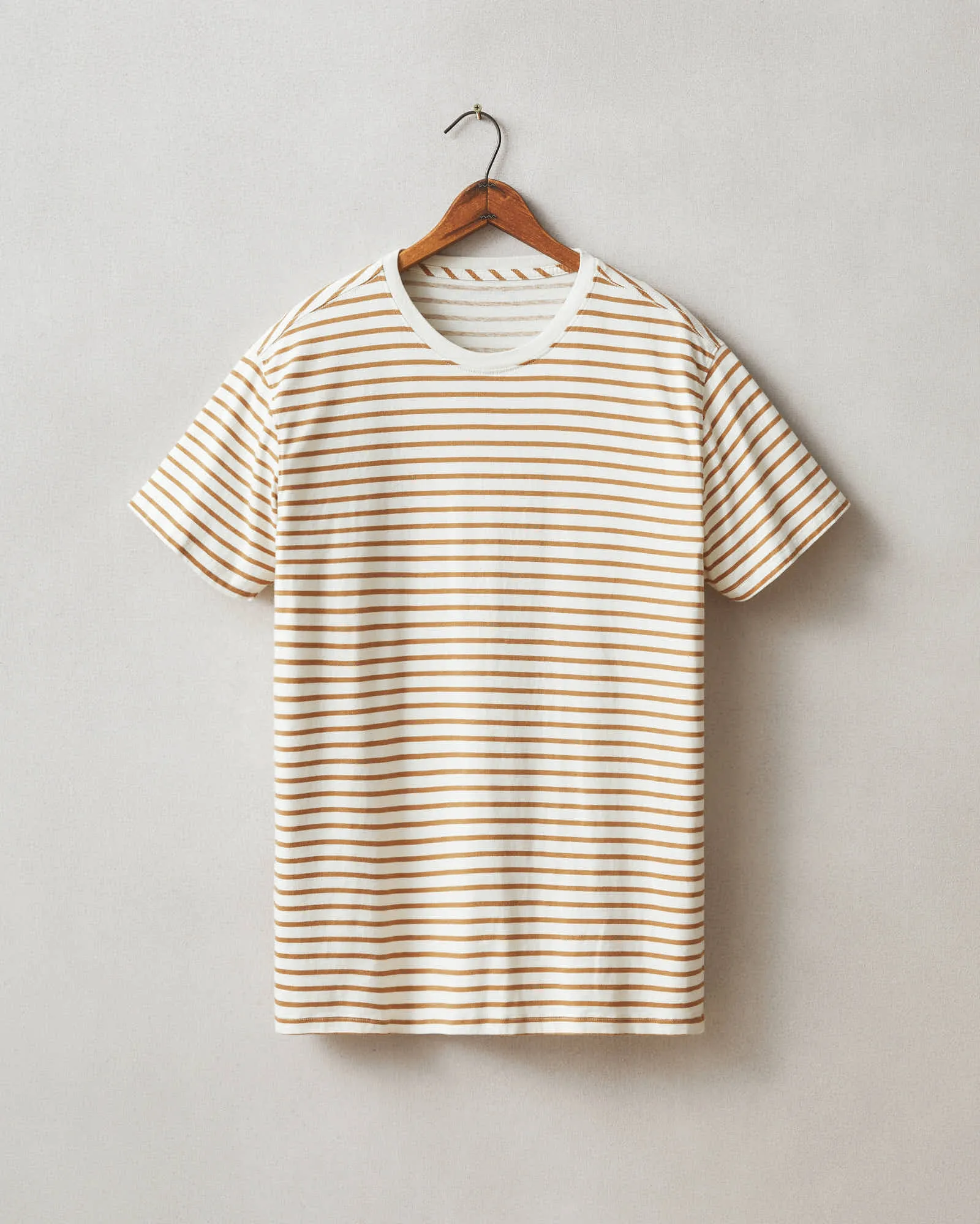 Classic Cotton Crew Tee Striped - Cashew Stripe