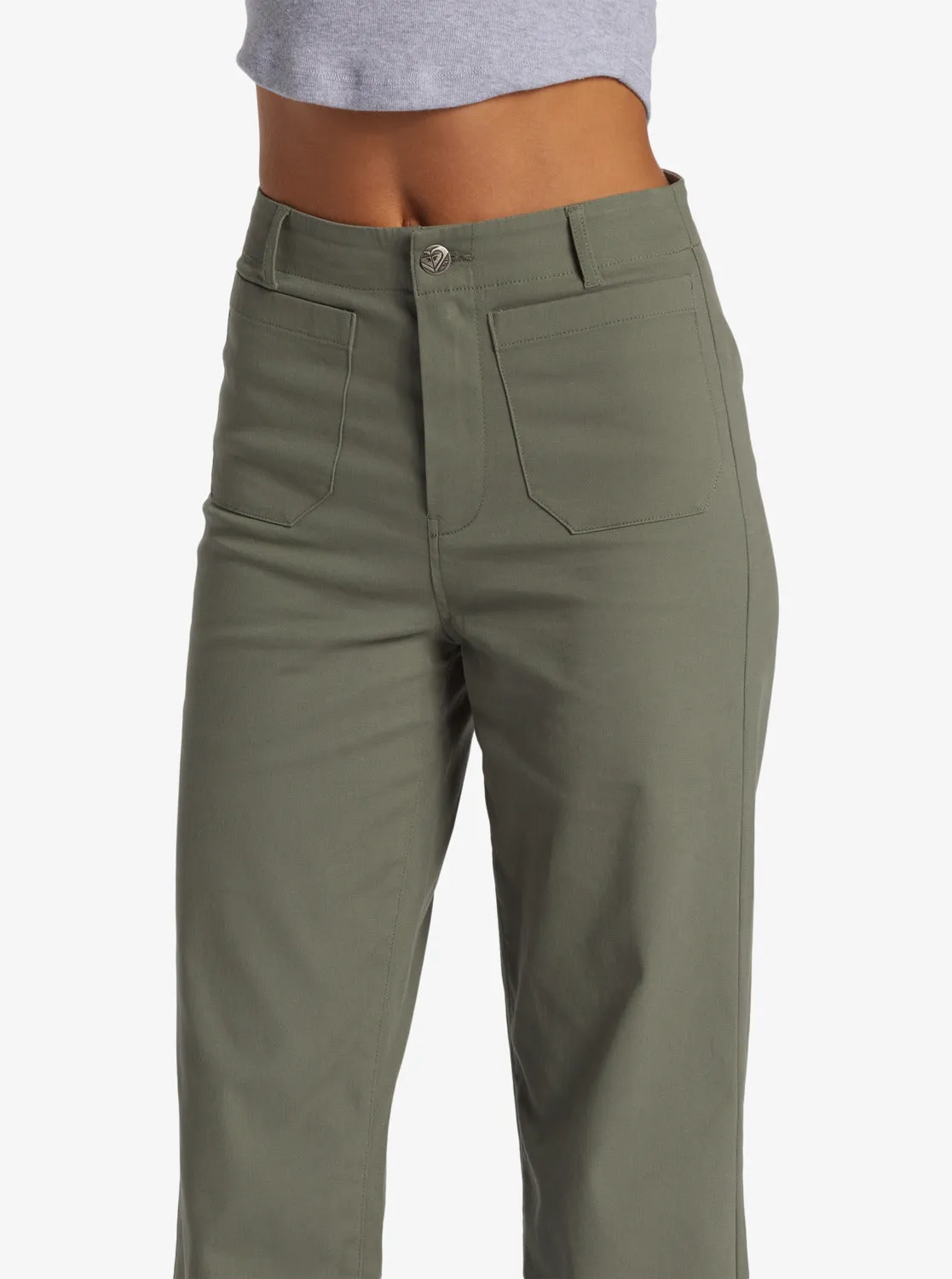 Coastal Cruiser Wide Leg Pants - Agave Green