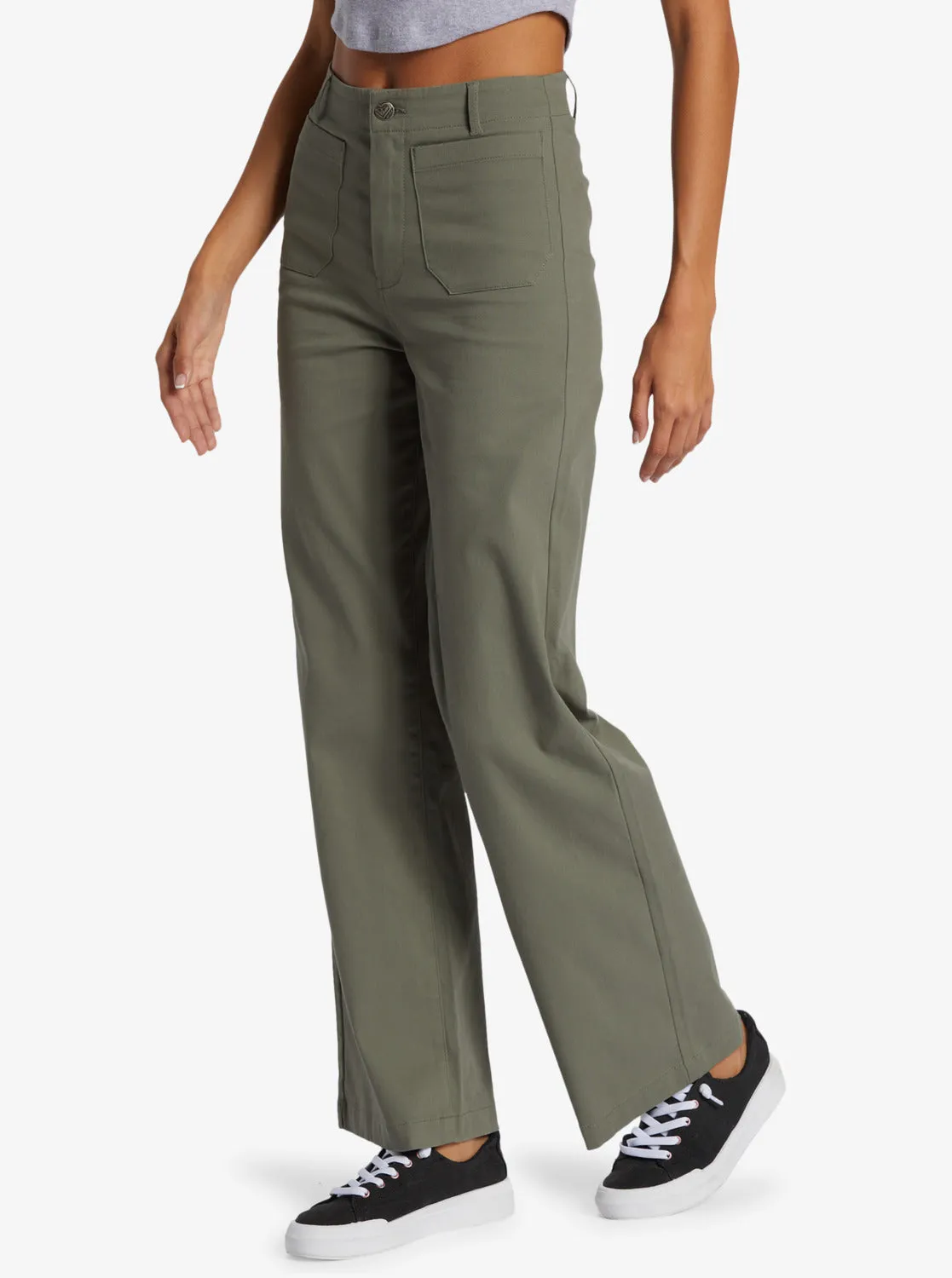 Coastal Cruiser Wide Leg Pants - Agave Green