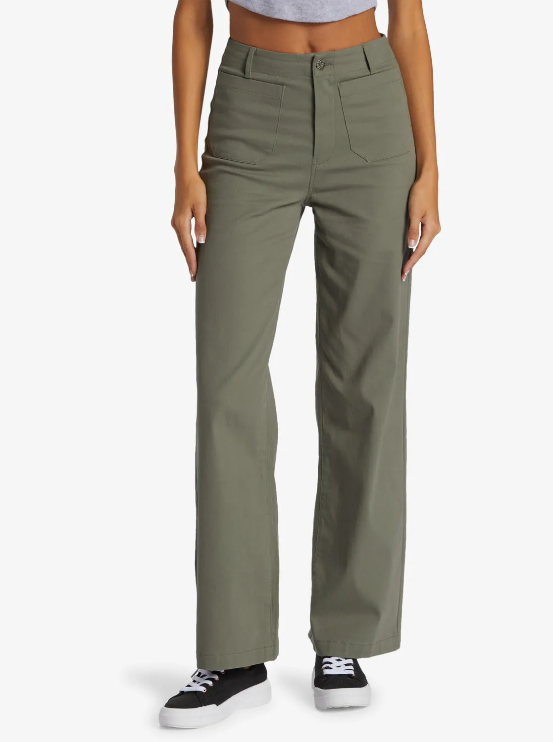 Coastal Cruiser Wide Leg Pants - Agave Green