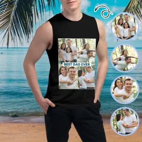 Custom Face Men's Multiple Photos Stitching Sleeveless T-shirt