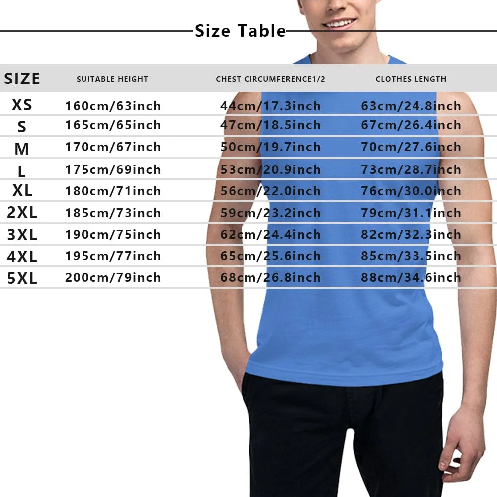 Custom Face Men's Multiple Photos Stitching Sleeveless T-shirt