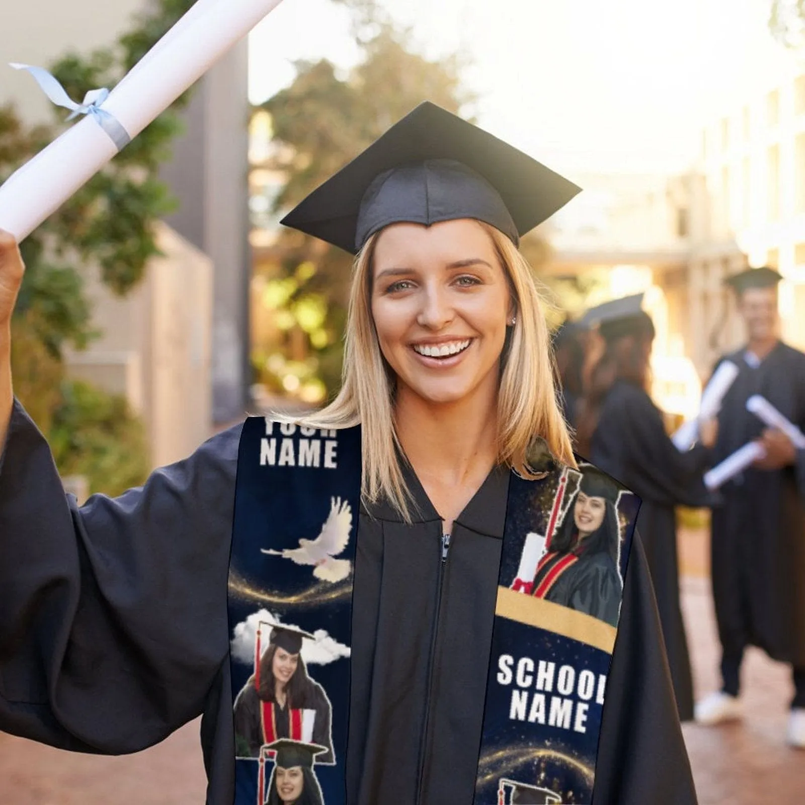 Custom Photo&Name Graduation Stoles Sash Class of 2024 Graduation Gift