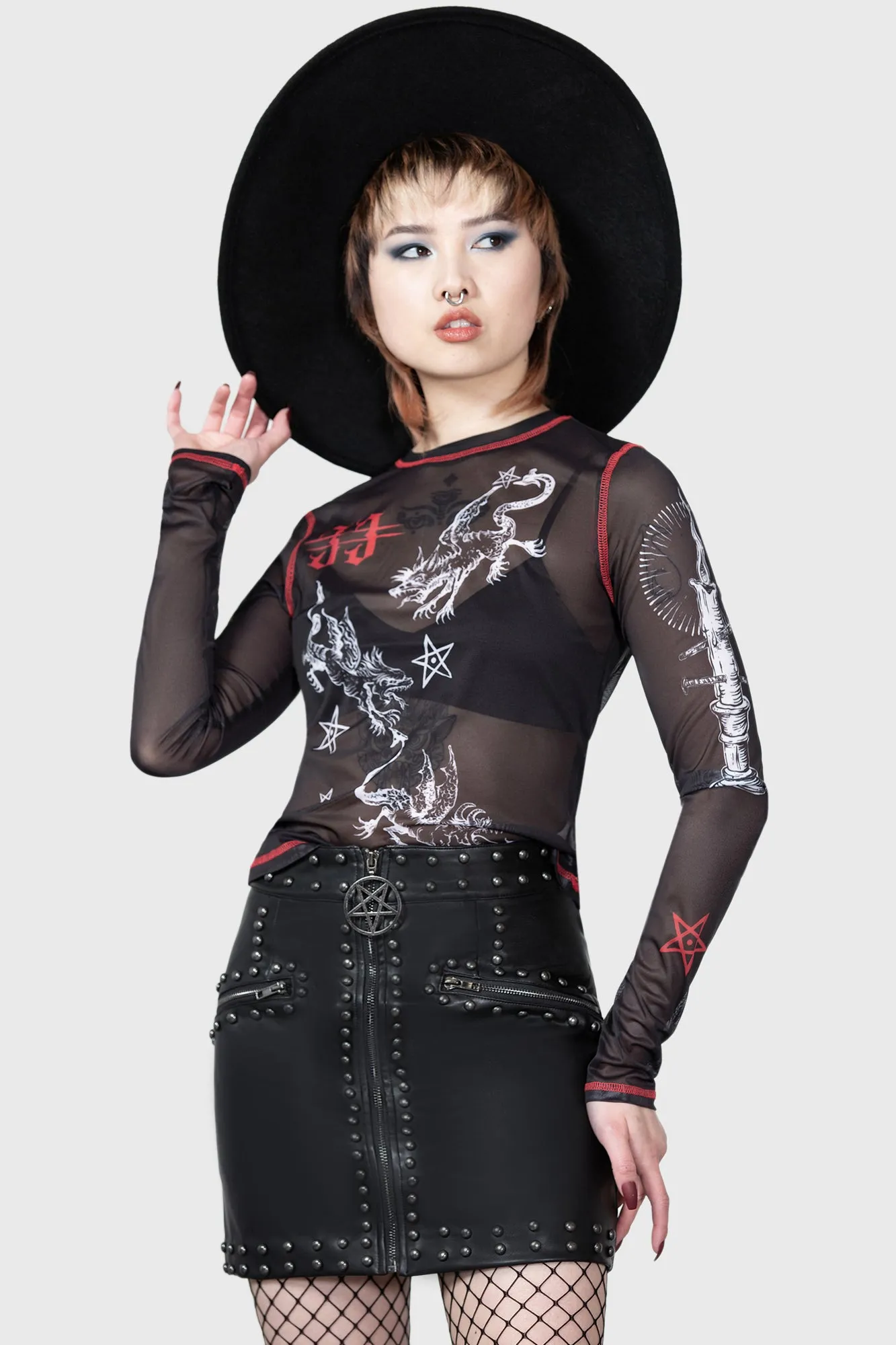 Devillment Mesh Long Sleeve Top