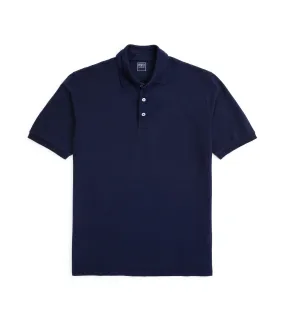 Fedeli Light Cotton Pique Polo Shirt: Navy