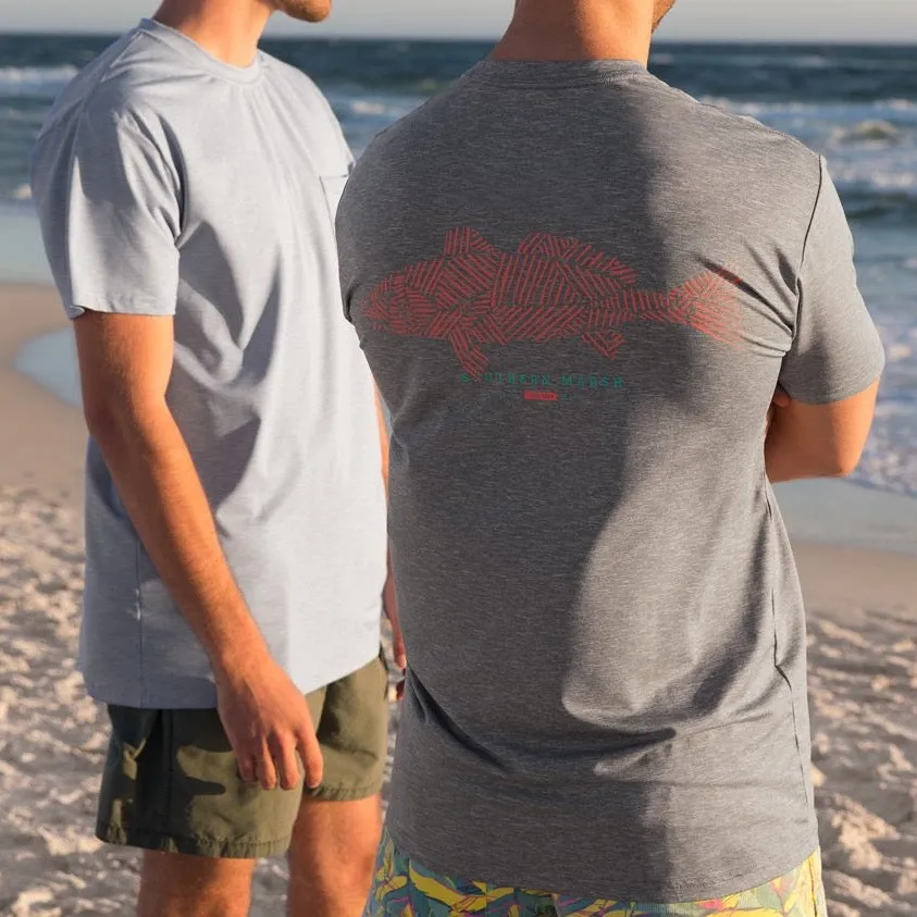 FieldTec™ Heathered Performance Tee - Redfish