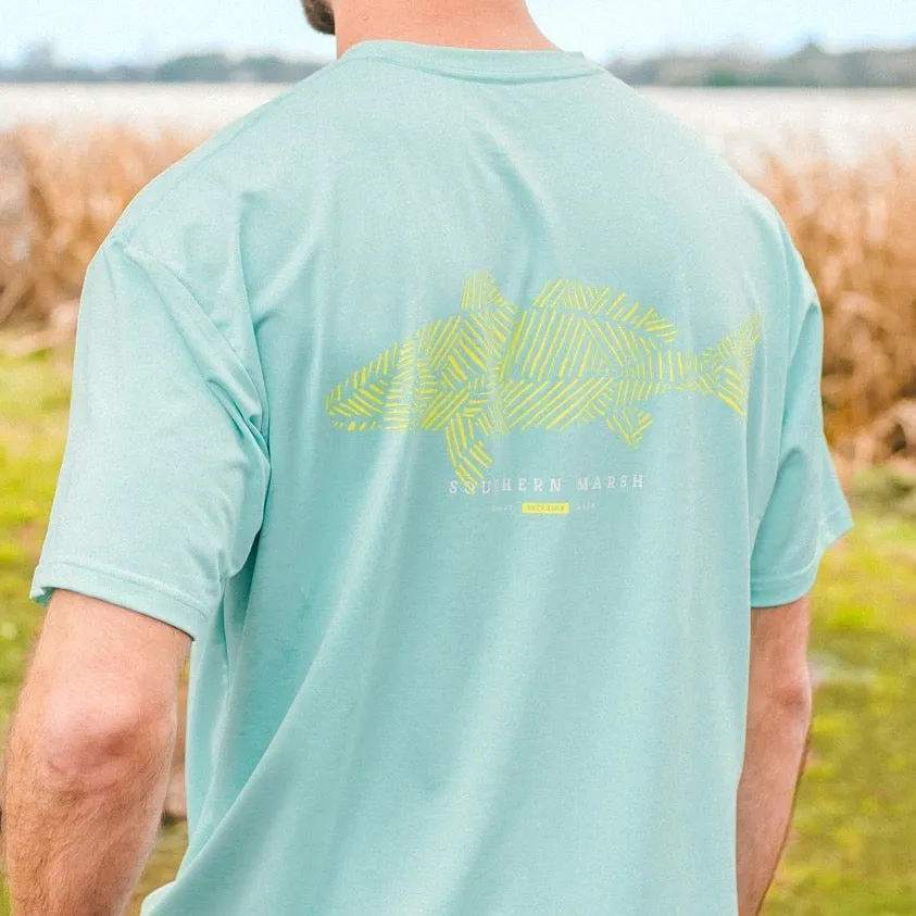 FieldTec™ Heathered Performance Tee - Redfish