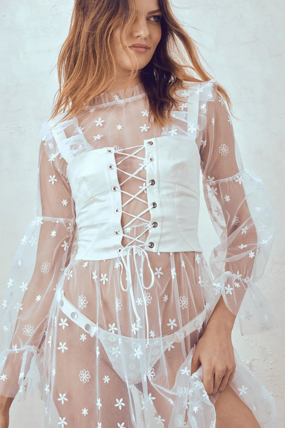 For Love and Lemons Poppy Lace Up Corset Top