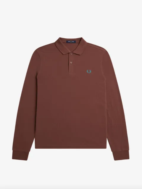 Fred Perry L/S Plain Shirt/Whiskey Brown - CORE SS24