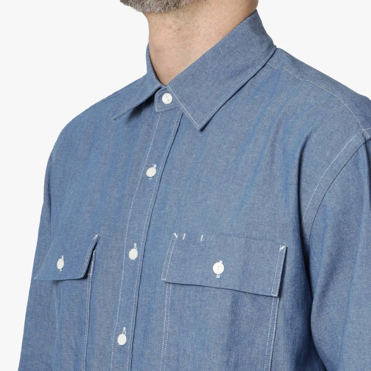 FrizmWORKS Cigarette Pocket Chambray Shirt