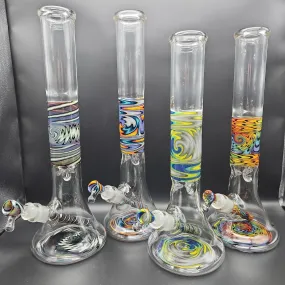 Full Wig Wag Beaker Bongs 14-16 - By Texas Hot Glass