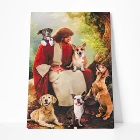 Gearhuman 3D God Surrounded By Dogs Custom Canvas