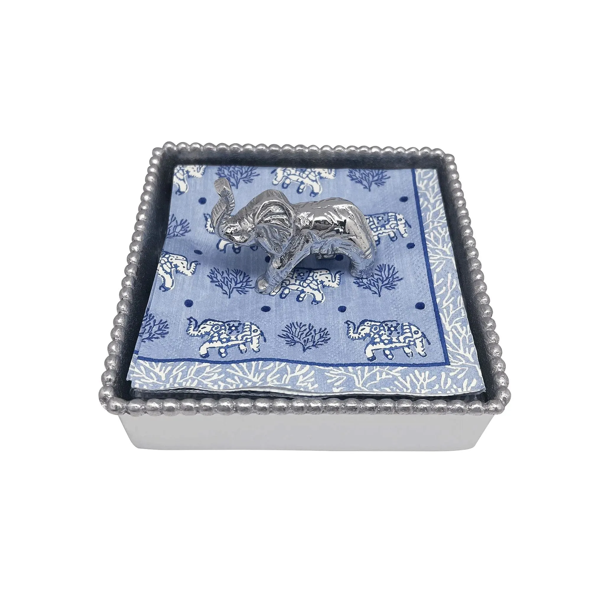 Mariposa Elephant Beaded Napkin Box