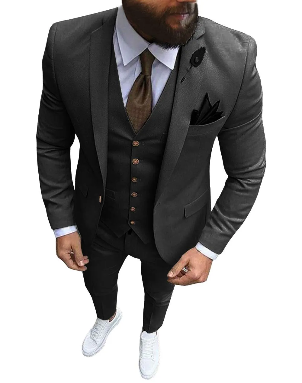 Men Suit Prom Tuxedo 3 Piece (jacket vest pant) Groom Wedding Suit For Men