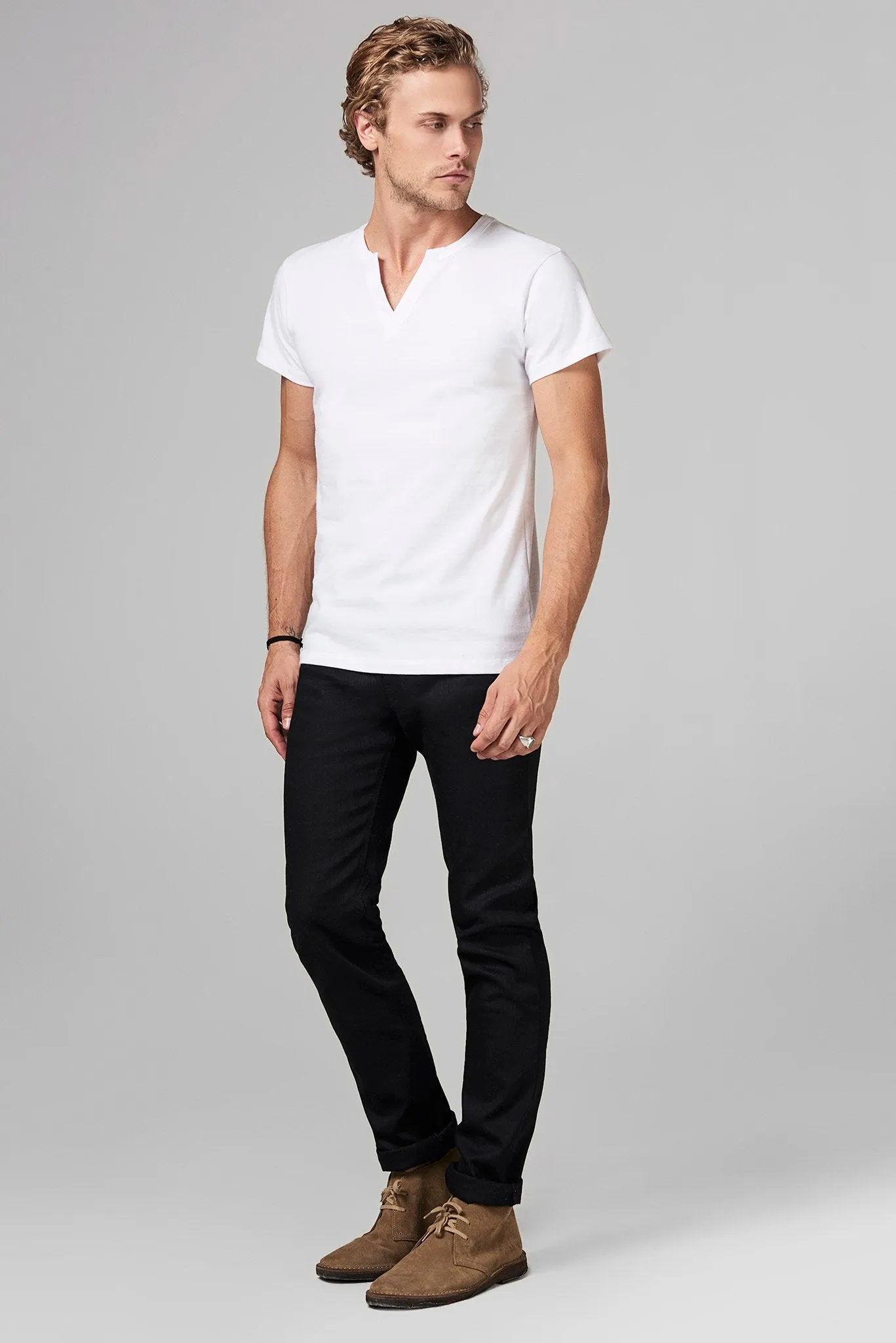 Men's Heavy Cotton Cross V-Neck Tee