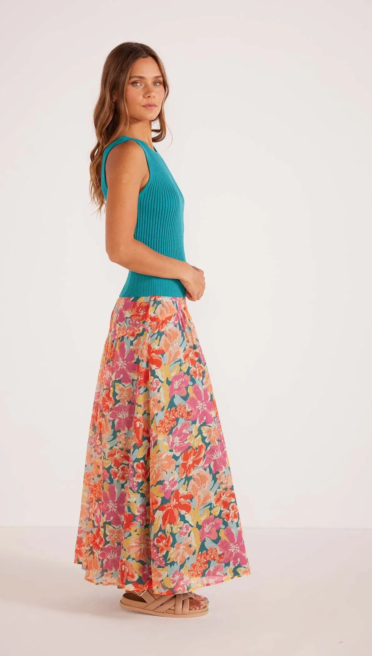 MinkPink Valla Midi Skirt - Pink Floral