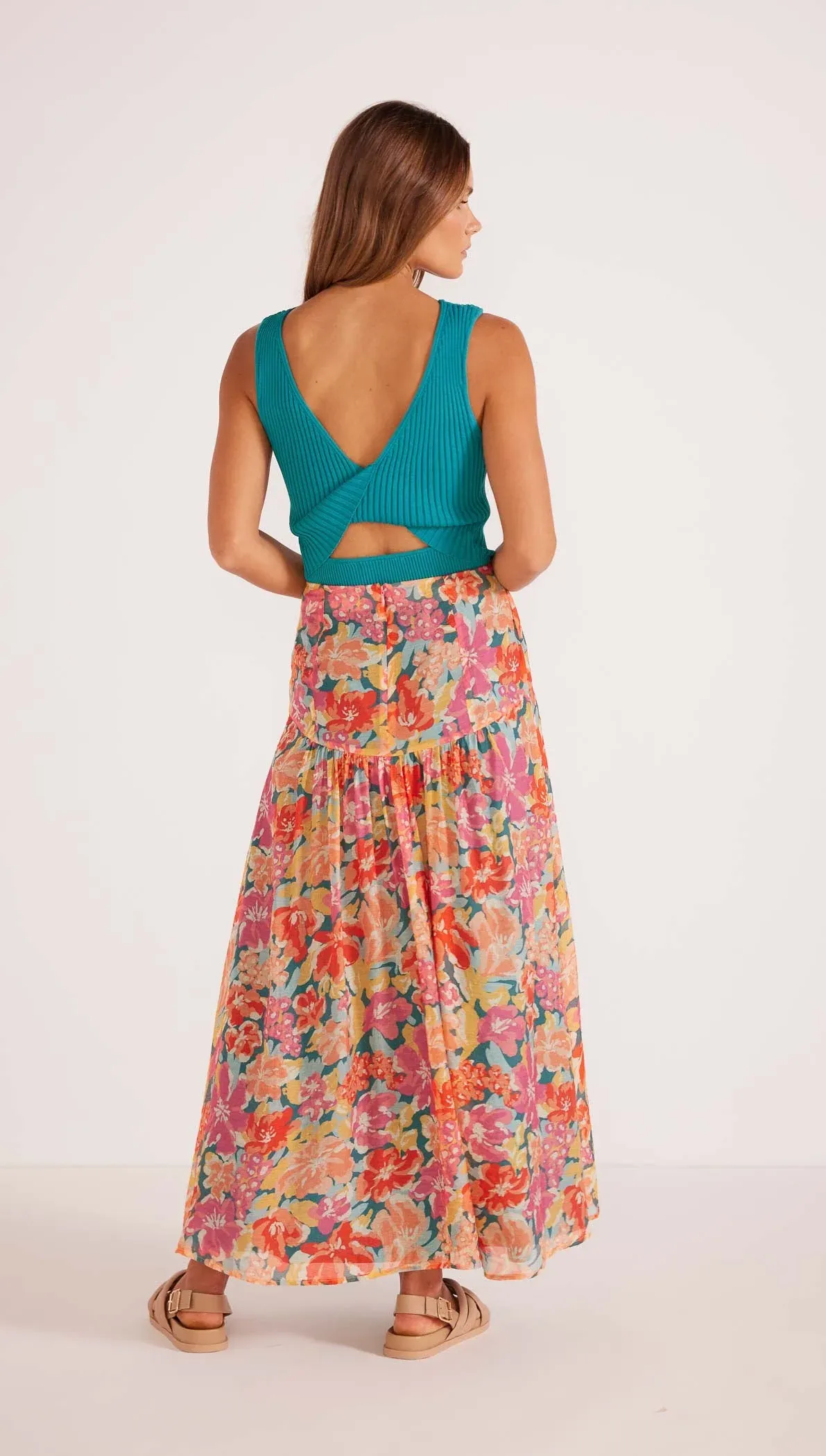 MinkPink Valla Midi Skirt - Pink Floral