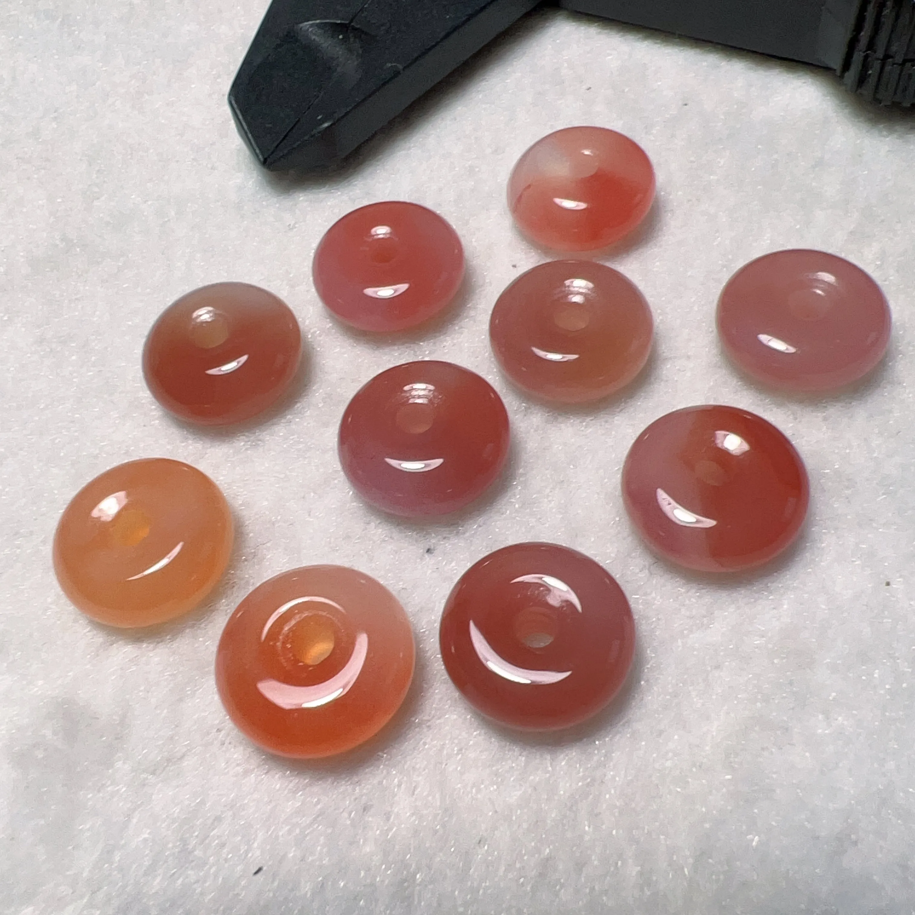 Natural YanYuan Agate Amulets Charms Donut Shape DIY Jewelry Project