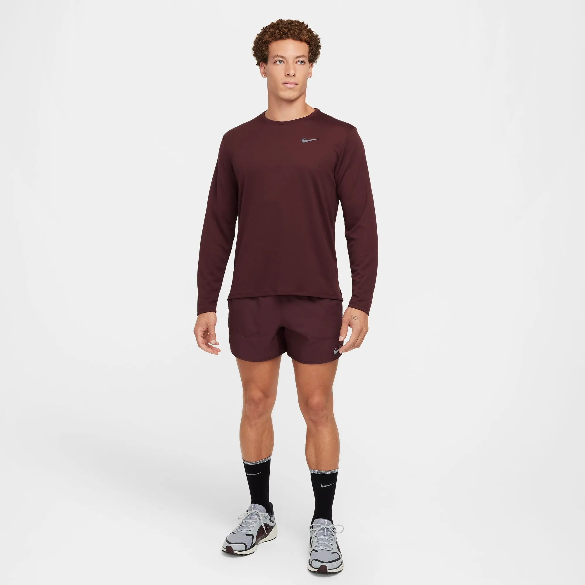 Nike Men's Dri-FIT Miler Top Burgundy Crush / Reflective Silver