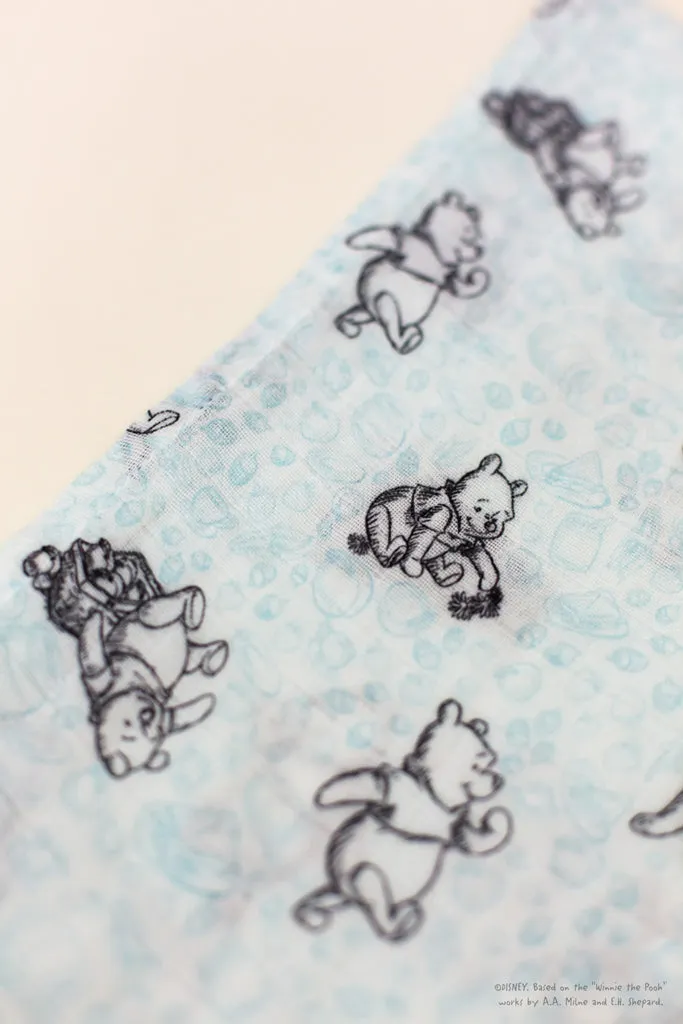 Organic Cotton Swaddle - Blue Hunny Pooh