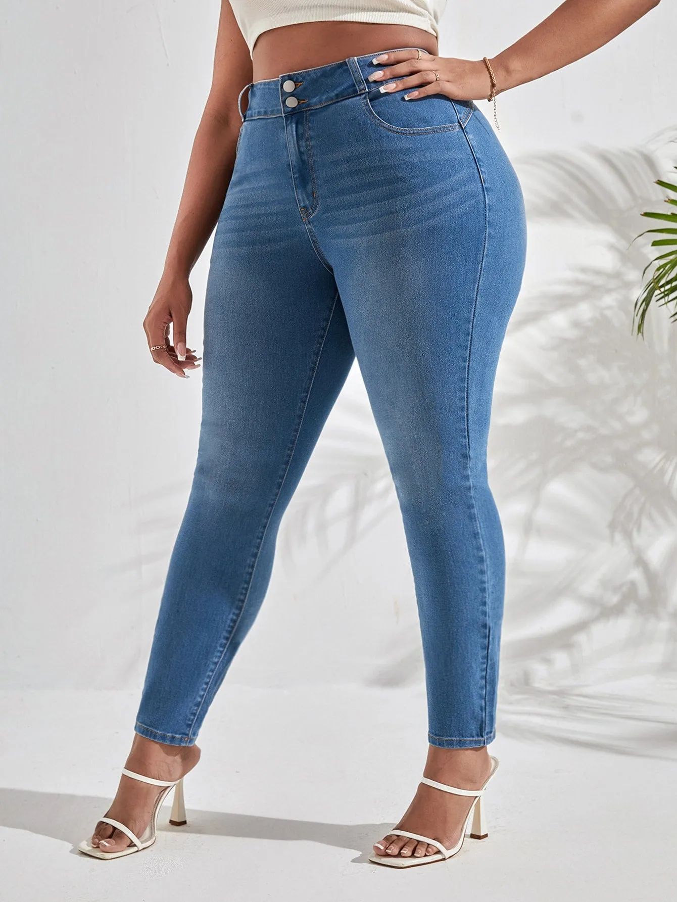 Plus Seam Detail Skinny Jeans