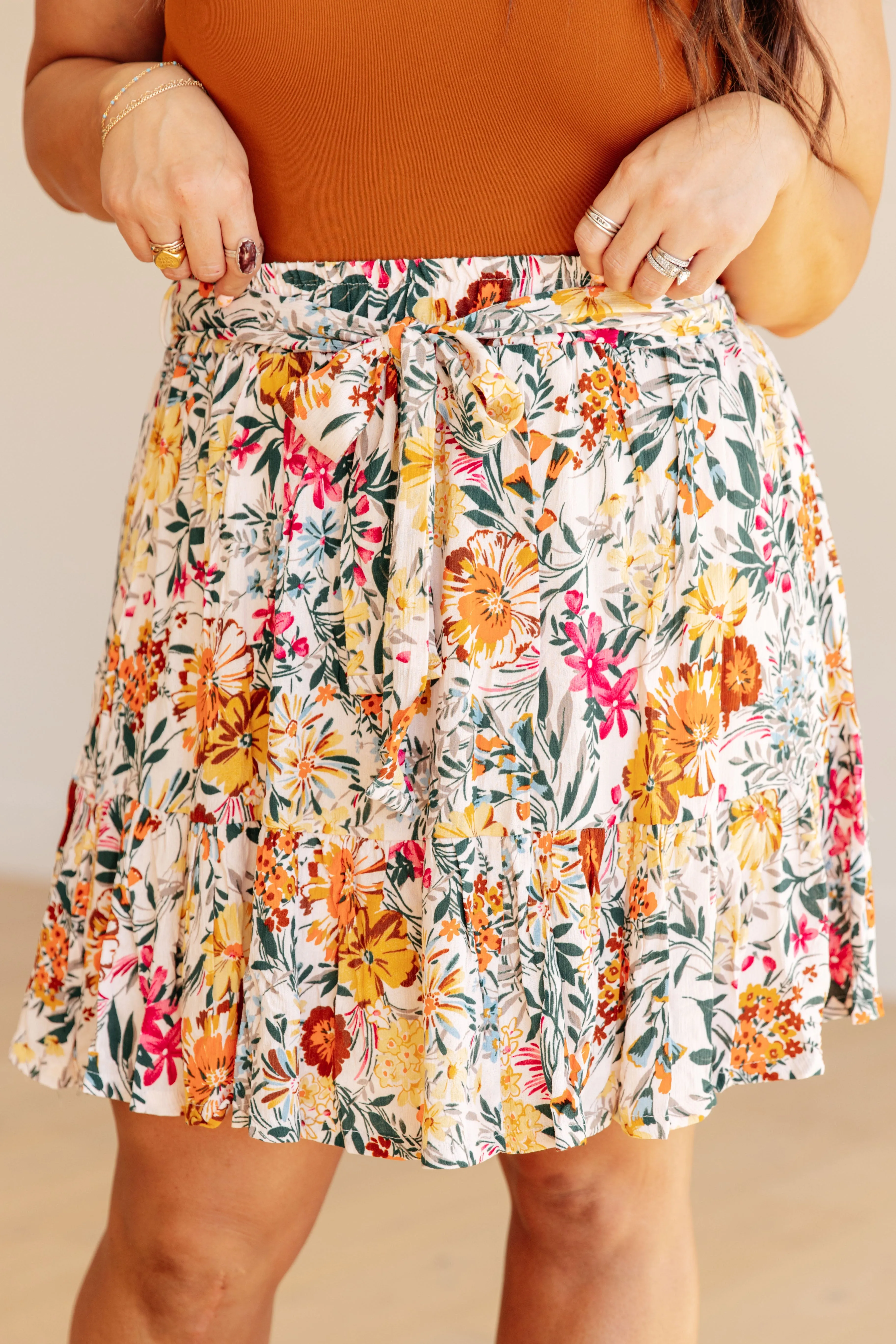 Spring Fields Floral Skirt