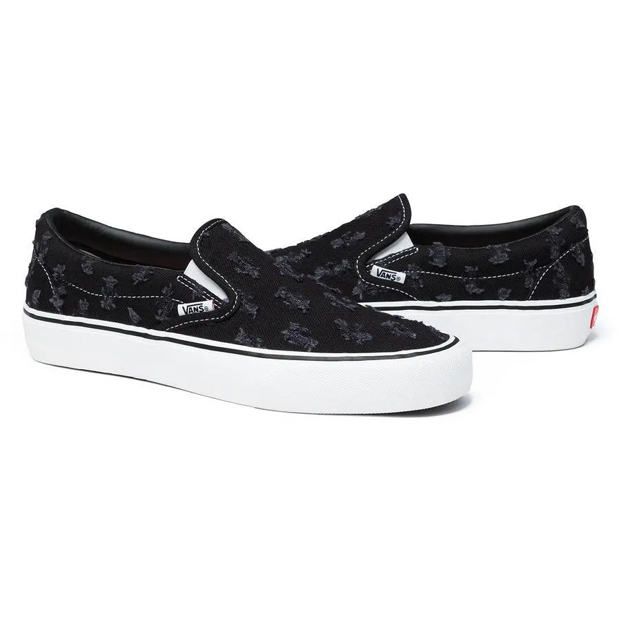 Supreme/ Vans Hole Punch Denim Slip-On Pro (Black)