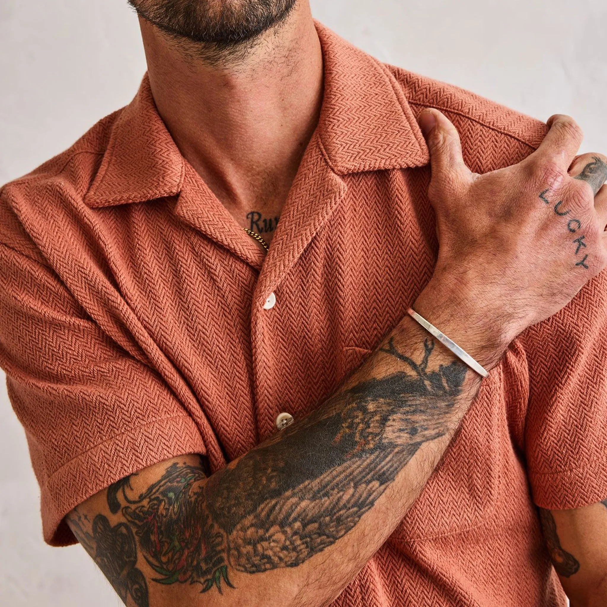 The Latigo Shirt in Copper Herringbone